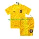 Portugal Kinderset Gelb Heim trikot Euro 2024 Kurzarm Torwart