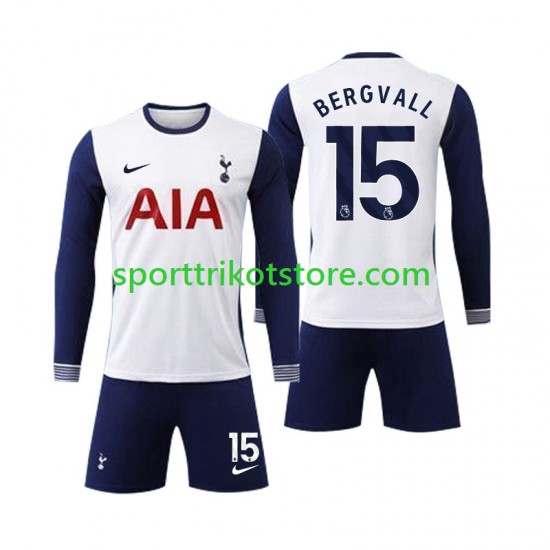 Kinderset Heim trikot 2024-2025 Langarm Tottenham Spurs Bergvall 15