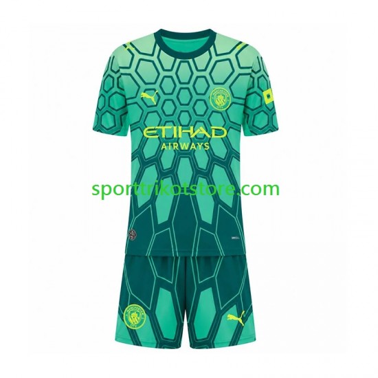 Manchester City Kinderset Heim trikot 2027-2028 Kurzarm Torwart