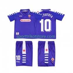 Retro AC Florenz Kinderset Heim trikot 1999 Kurzarm RUICOSTA 10 1998