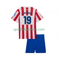 Atlético Madrid Kinderset Heim trikot 2025-2026 Kurzarm Julian Alvarez 19