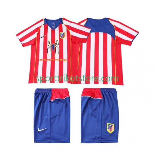 Retro Atlético Madrid Kinderset Heim trikot 2004 Kurzarm 2005 Retro Atlético Madrid Kinderset Heim trikot 2004 Kurzarm 2005