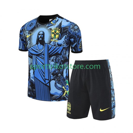 Brasilien Kinderset Blau Heim 2024-2025 Kurzarm JESUS Football Shirts Brasilien Kinderset Blau Heim 2024-2025 Kurzarm JESUS Football Shirts
