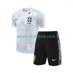 Brasilien Kinderset Weiß Heim 2024-2025 Kurzarm JESUS Football Shirts
