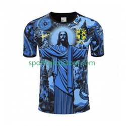 Brasilien Herren Blau Heim trikot 2024-2025 Kurzarm Jesus