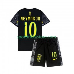 Brasilien Kinderset Heim 2024 Kurzarm Neymar JR 10 Cheist the Redeemer Football Shirts
