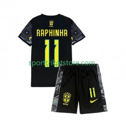 Brasilien Kinderset Heim 2024 Kurzarm RAPHINHA 11 Cheist the Redeemer Football Shirts