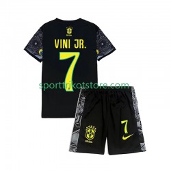 Brasilien Kinderset Heim 2024 Kurzarm Vinicius Junior 7 Cheist the Redeemer Football Shirts