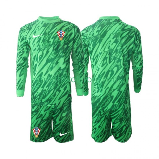 Kroatien Kinderset Auswärts trikot 2024 Langarm Torwart Kroatien Kinderset Auswärts trikot 2024 Langarm Torwart
