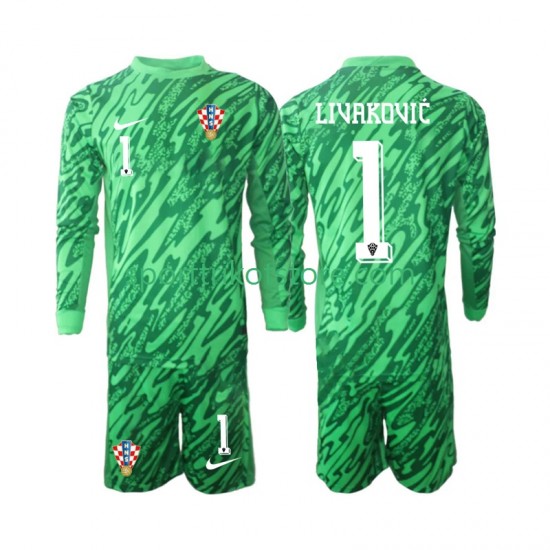 Kroatien Kinderset Auswärts trikot 2024 Langarm Torwart DOMINIK LIVAKOVIC 1 Kroatien Kinderset Auswärts trikot 2024 Langarm Torwart DOMINIK LIVAKOVIC 1