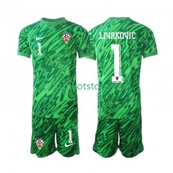 Kroatien Kinderset Auswärts trikot 2024 Kurzarm Torwart DOMINIK LIVAKOVIC 1