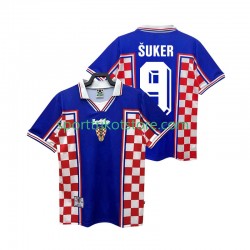 Retro Kroatien Herren Auswärts trikot Kurzarm SUKER 9 1998
