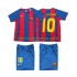Retro FC Barcelona Kinderset Heim trikot 2004 Kurzarm RONALDINHO 10