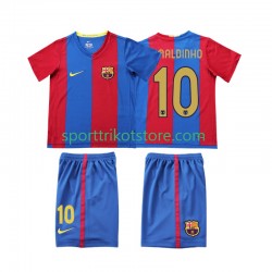 Retro FC Barcelona Kinderset Heim trikot 2006 Kurzarm RONALDINHO 10 2007