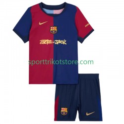 FC Barcelona Kinderset Heim trikot 2024-2025 Kurzarm TRAVIS SCOTT