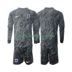 Finnland Kinderset Heim trikot 2024 Langarm Torwart