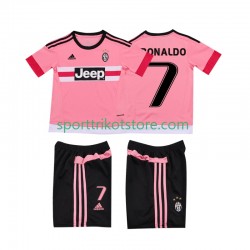 Retro Juventus Turin Kinderset Auswärts trikot Kurzarm Cristiano RONALDO 7 2015 2016