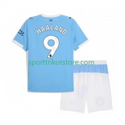 Manchester City Kinderset Heim trikot 2025-2026 Kurzarm Erling Haaland 9