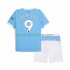 Manchester City Kinderset Heim trikot 2025-2026 Kurzarm Erling Haaland 9