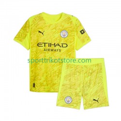 Manchester City Kinderset Ausweich trikot 2025-2026 Kurzarm Torwart