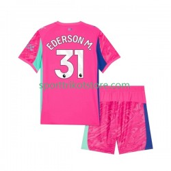 Manchester City Kinderset Auswärts trikot 2025-2026 Kurzarm Torwart Ederson Moraes 31