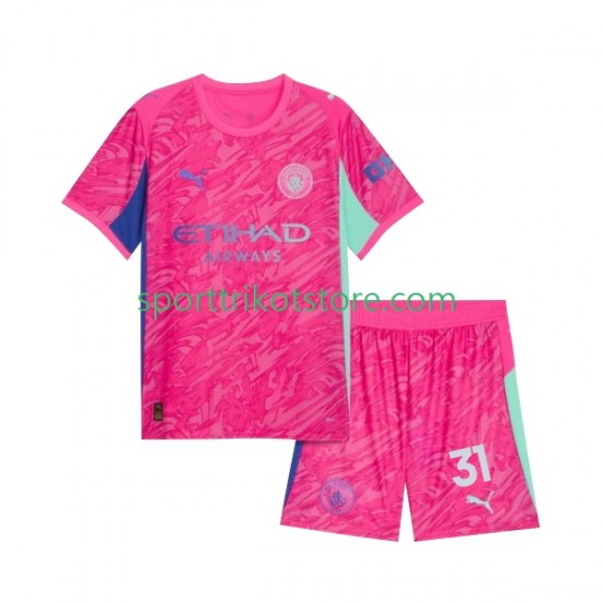 Manchester City Kinderset Auswärts trikot 2025-2026 Kurzarm Torwart Ederson Moraes 31
