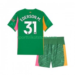 Manchester City Kinderset Heim trikot 2025-2026 Kurzarm Torwart Ederson Moraes 31