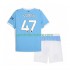 Manchester City Kinderset Heim trikot 2025-2026 Kurzarm Phil Foden 47