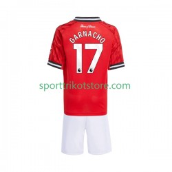 Manchester United Kinderset Heim trikot 2025-2026 Kurzarm Alejandro Garnacho 17