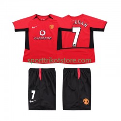 Retro Manchester United Kinderset Heim trikot 2004 Kurzarm BECKHAM 7 2002