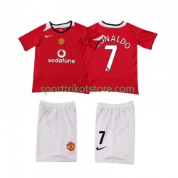 Retro Manchester United Kinderset Heim trikot 2004 2006 Kurzarm Cristiano Ronaldo 7