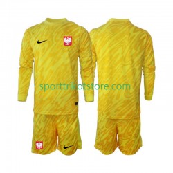 Polen Kinderset Heim trikot 2024 Langarm Torwart