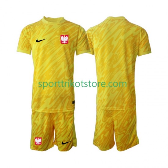 Polen Kinderset Heim trikot 2024 Kurzarm Torwart Polen Kinderset Heim trikot 2024 Kurzarm Torwart