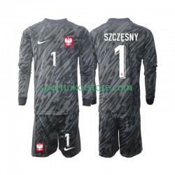 Polen Kinderset Auswärts trikot 2024 Langarm Torwart Szczesny 1