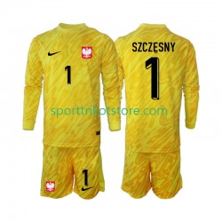 Polen Kinderset Heim trikot 2024 Langarm Torwart Szczesny 1