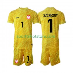 Polen Kinderset Heim trikot 2024 Kurzarm Torwart Szczesny 1