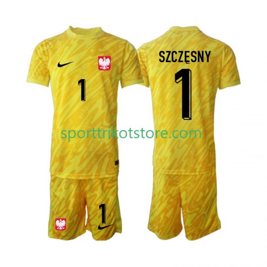 Polen Kinderset Heim trikot 2024 Kurzarm Torwart Szczesny 1 Polen Kinderset Heim trikot 2024 Kurzarm Torwart Szczesny 1