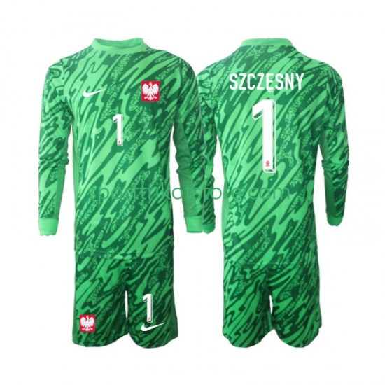 Polen Kinderset Ausweich trikot 2024 Langarm Torwart Szczesny 1 Polen Kinderset Ausweich trikot 2024 Langarm Torwart Szczesny 1