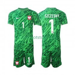 Polen Kinderset Ausweich trikot 2024 Kurzarm Torwart Szczesny 1