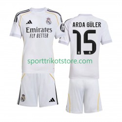 Real Madrid Kinderset Heim trikot 2025-2026 Kurzarm Arda Guler 15