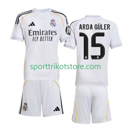 Real Madrid Kinderset Heim trikot 2025-2026 Kurzarm Arda Guler 15 Real Madrid Kinderset Heim trikot 2025-2026 Kurzarm Arda Guler 15