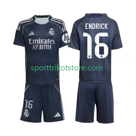 Real Madrid Kinderset Auswärts trikot 2025-2026 Kurzarm Endrick 16 Real Madrid Kinderset Auswärts trikot 2025-2026 Kurzarm Endrick 16