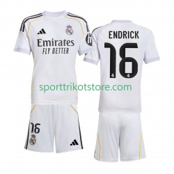 Real Madrid Kinderset Heim trikot 2025-2026 Kurzarm Endrick 16