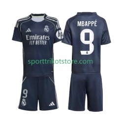 Real Madrid Kinderset Auswärts trikot 2025-2026 Kurzarm Kylian Mbappe 9