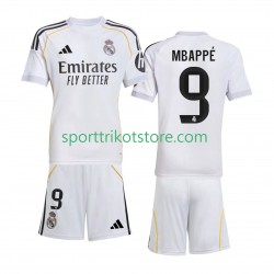 Real Madrid Kinderset Heim trikot 2025-2026 Kurzarm Kylian Mbappe 9