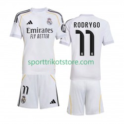 Real Madrid Kinderset Heim trikot 2025-2026 Kurzarm Rodrygo 11