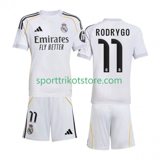 Real Madrid Kinderset Heim trikot 2025-2026 Kurzarm Rodrygo 11 Real Madrid Kinderset Heim trikot 2025-2026 Kurzarm Rodrygo 11