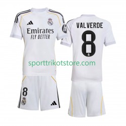 Real Madrid Kinderset Heim trikot 2025-2026 Kurzarm Valverde 8