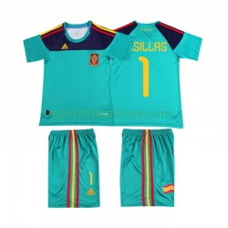 Retro Spanien Kinderset Heim trikot 2010 Kurzarm Casillas 1