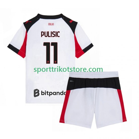 AC Mailand Kinderset Auswärts trikot 2025-2026 Kurzarm Christian Pulisic 11